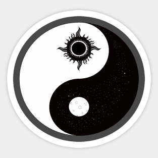 space yin yang Sticker